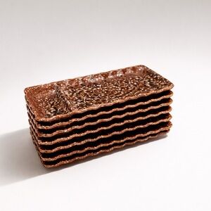 HANDMADE GORGEOUS SCANDI STYLE JAPANESE SET OF 7 SUSHI PLATES PERFECT CONDITION‎